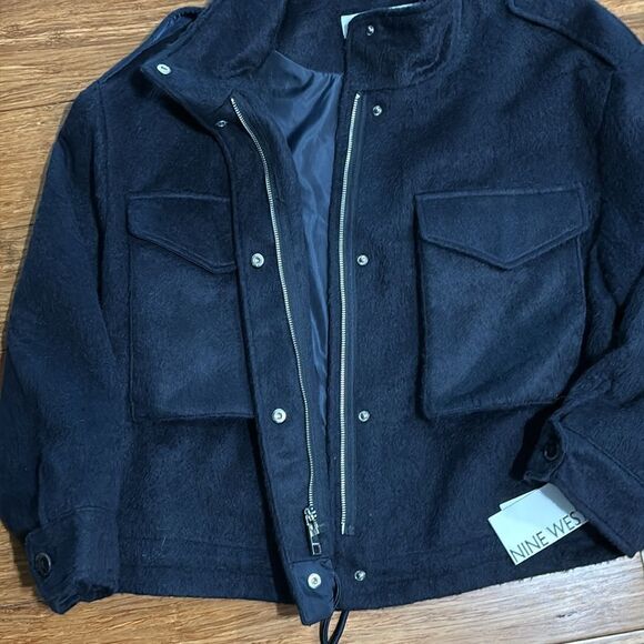 NWT Nine West Navy Utility Sherpa-Lined Jacket — Size M - Picture 5 of 9